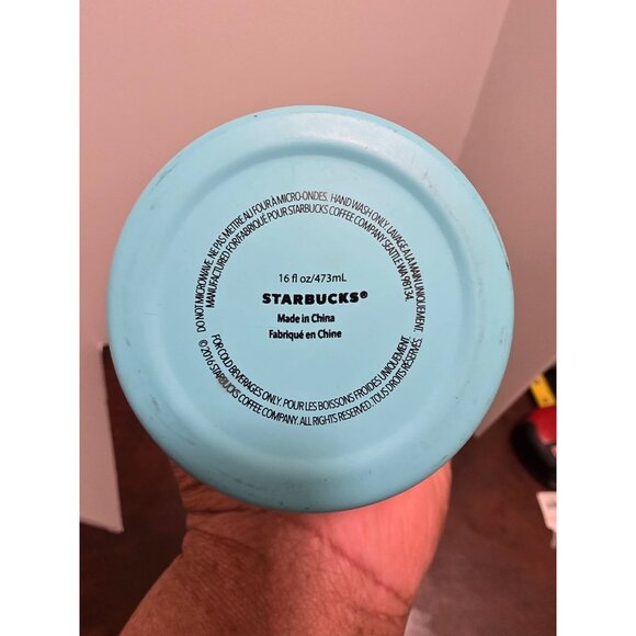 Starbucks 16 Oz Light Blue Cold Cup Tumbler With Lid & Straw - Picture 5 of 7